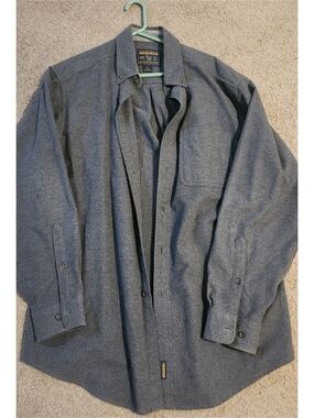 Woolrich Men's Heather Navy Button-Up Shirt Jacket